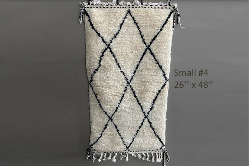 Moroccan Beni Ourain Berber Rug - Handmade - Small Size