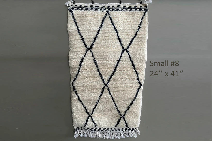 Moroccan Beni Ourain Berber Rug - Handmade - Small Size
