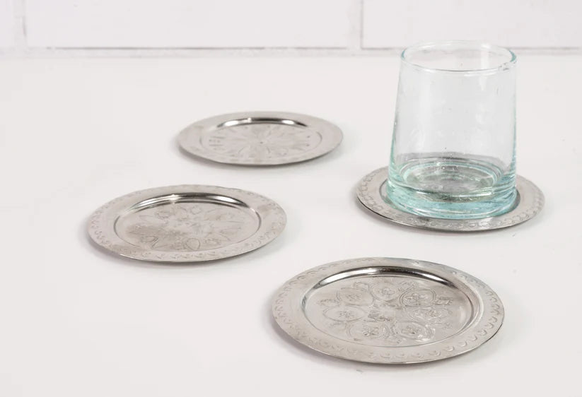 Moroccan Berber Silver Coasters-Set of 4