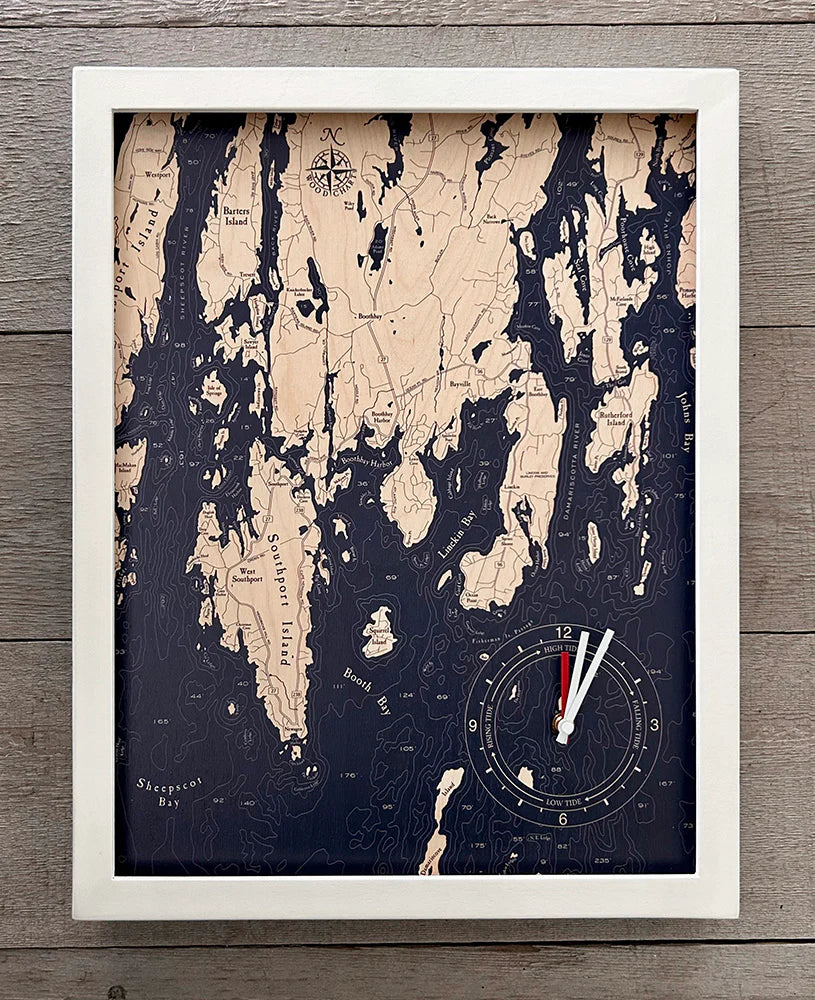 Boothbay Harbor Framed Tide & Time Clock