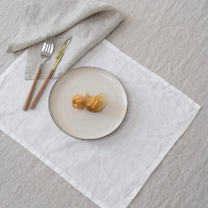 White Lightweight Linen Placemat - Set of 6