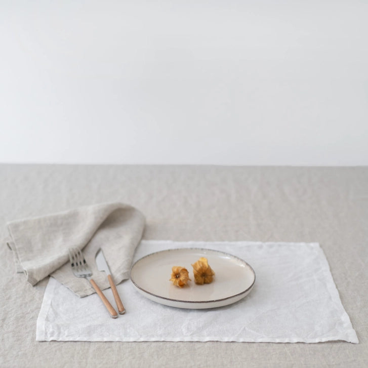 White Lightweight Linen Placemat - Set of 6