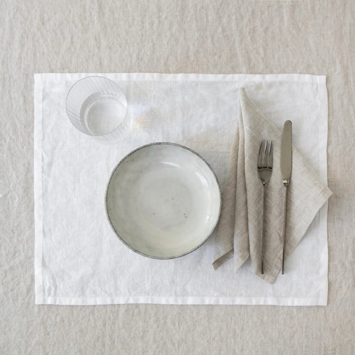 White Lightweight Linen Placemat - Set of 6