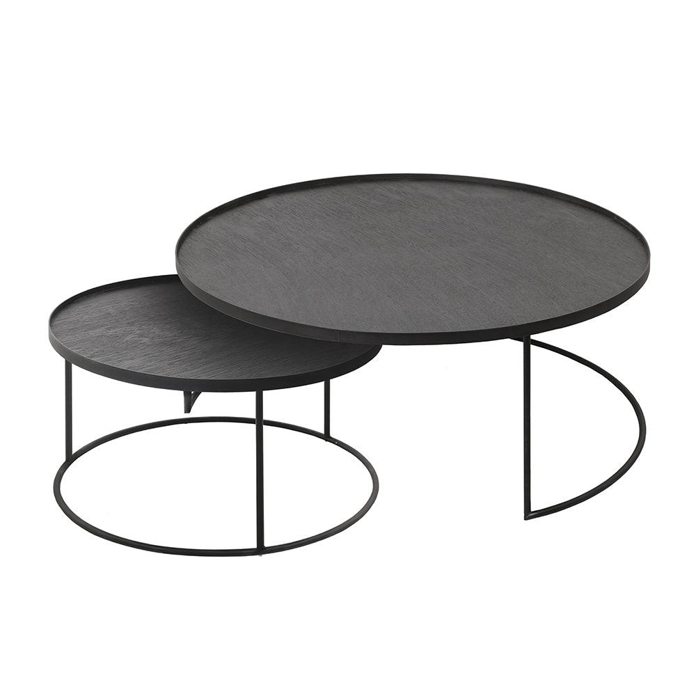Notre Monde (Ethnicraft) FURNITURE - Round Tray Nesting Coffee Table Set - Large/Extra Large