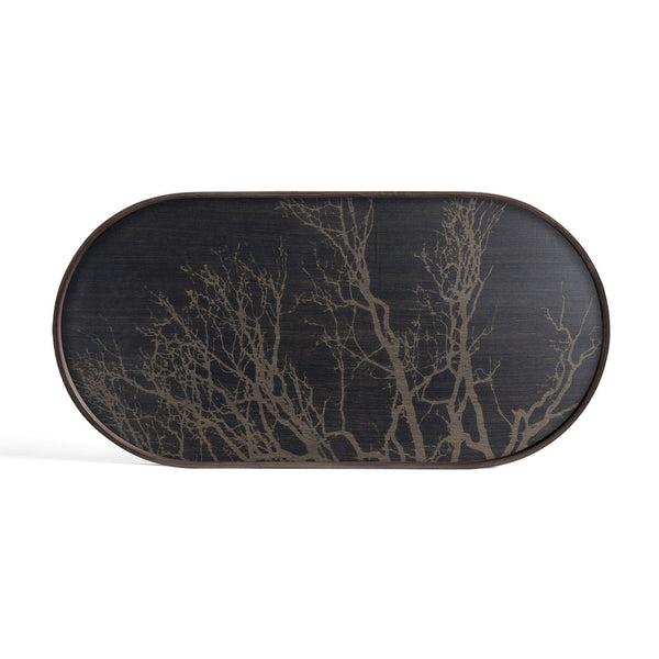 Notre Monde (Ethnicraft) DECORATIVE - Black Tree Oblong Wooden Tray