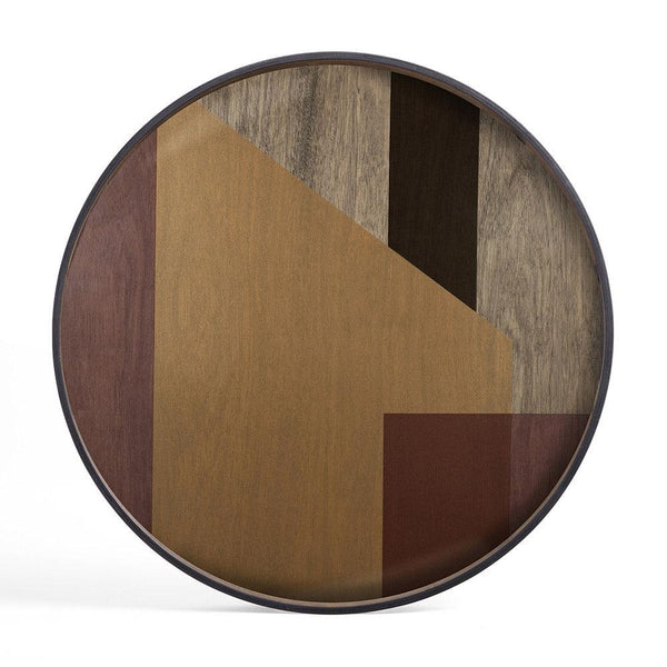 Ethnicraft DECORATIVE - Bronze Angle Extra Large Round Glass Tray