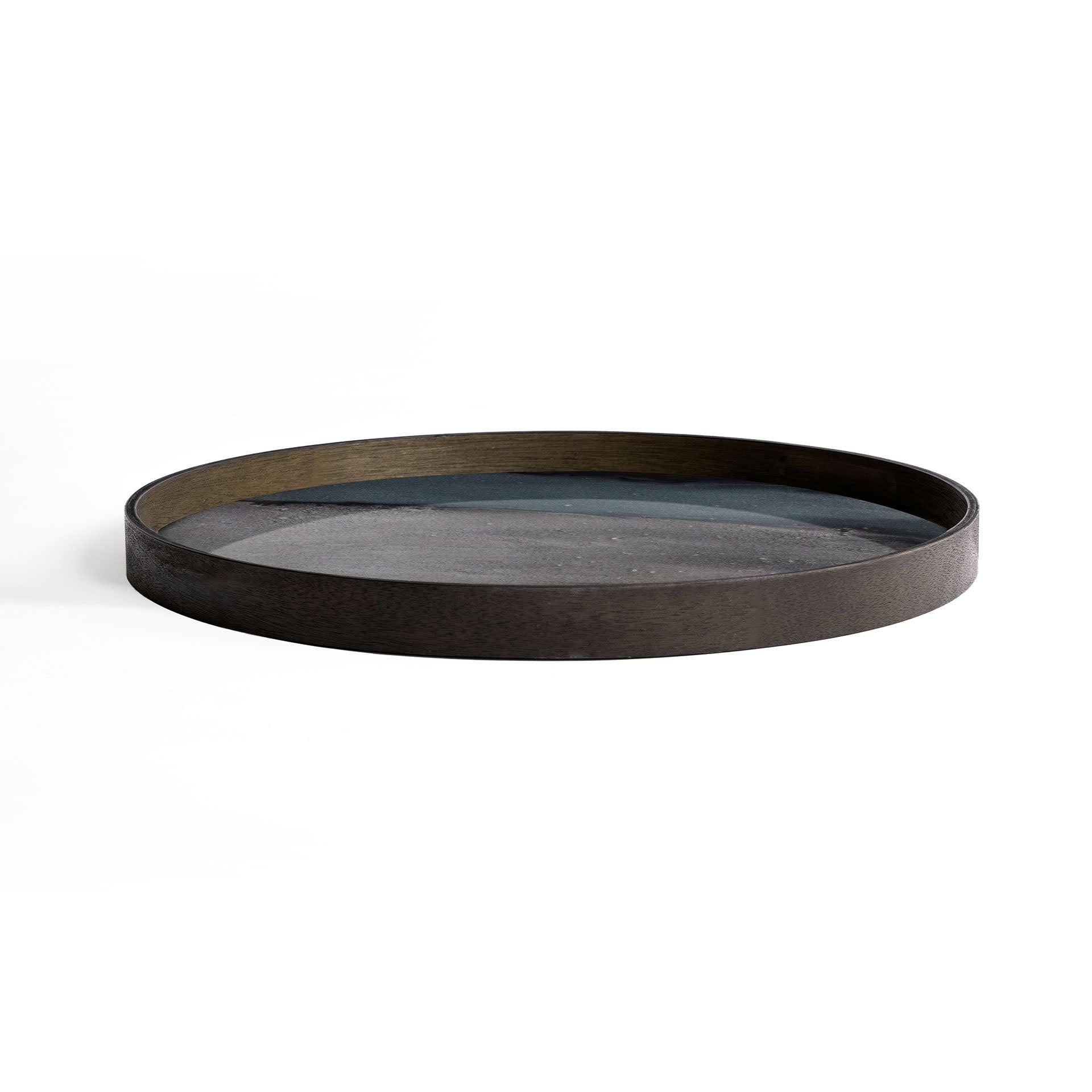 Notre Monde (Ethnicraft) DECORATIVE - Graphite Organic Large Round Glass Tray