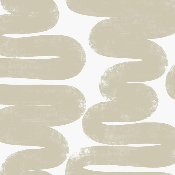 Tempaper Designs LIFESTYLE - Wiggle Room Sand & White Peel and Stick Wallpaper
