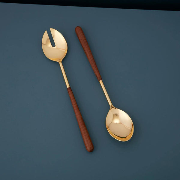 Be Home TABLETOP - Gold & Wood Serving Set
