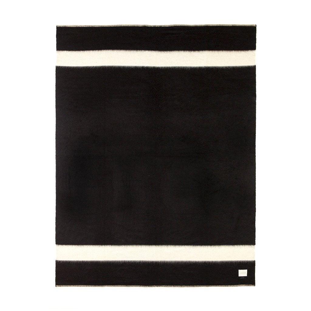 BLACKSAW TEXTILES - The Siempre Recycled Blanket - Black with Ivory Stripe