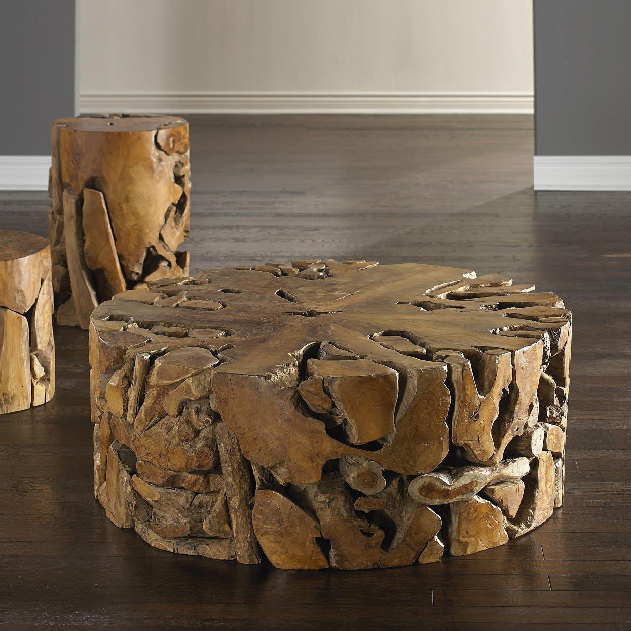 Phillips Collection FURNITURE - Teak Chunk Coffee Table - Round