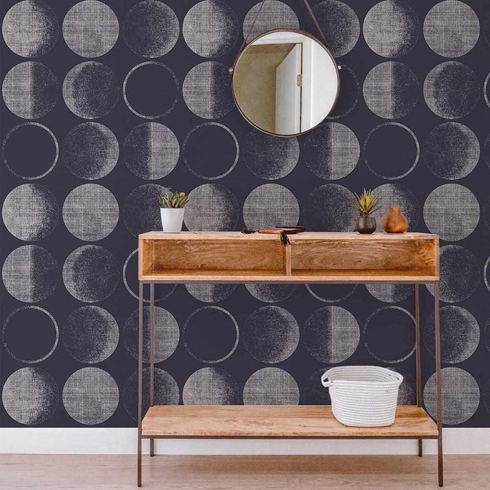 Tempaper Designs LIFESTYLE - Moons Midnight Peel and Stick Wallpaper