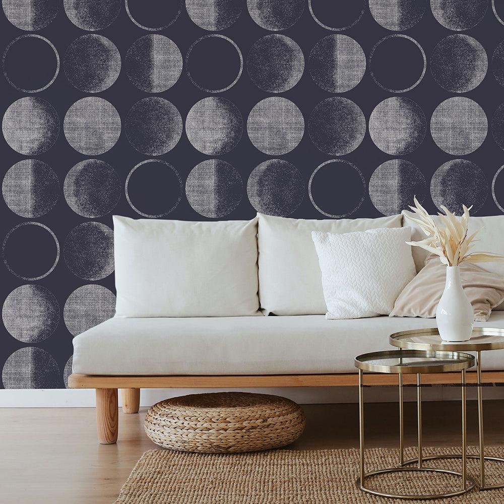 Tempaper Designs LIFESTYLE - Moons Midnight Peel and Stick Wallpaper