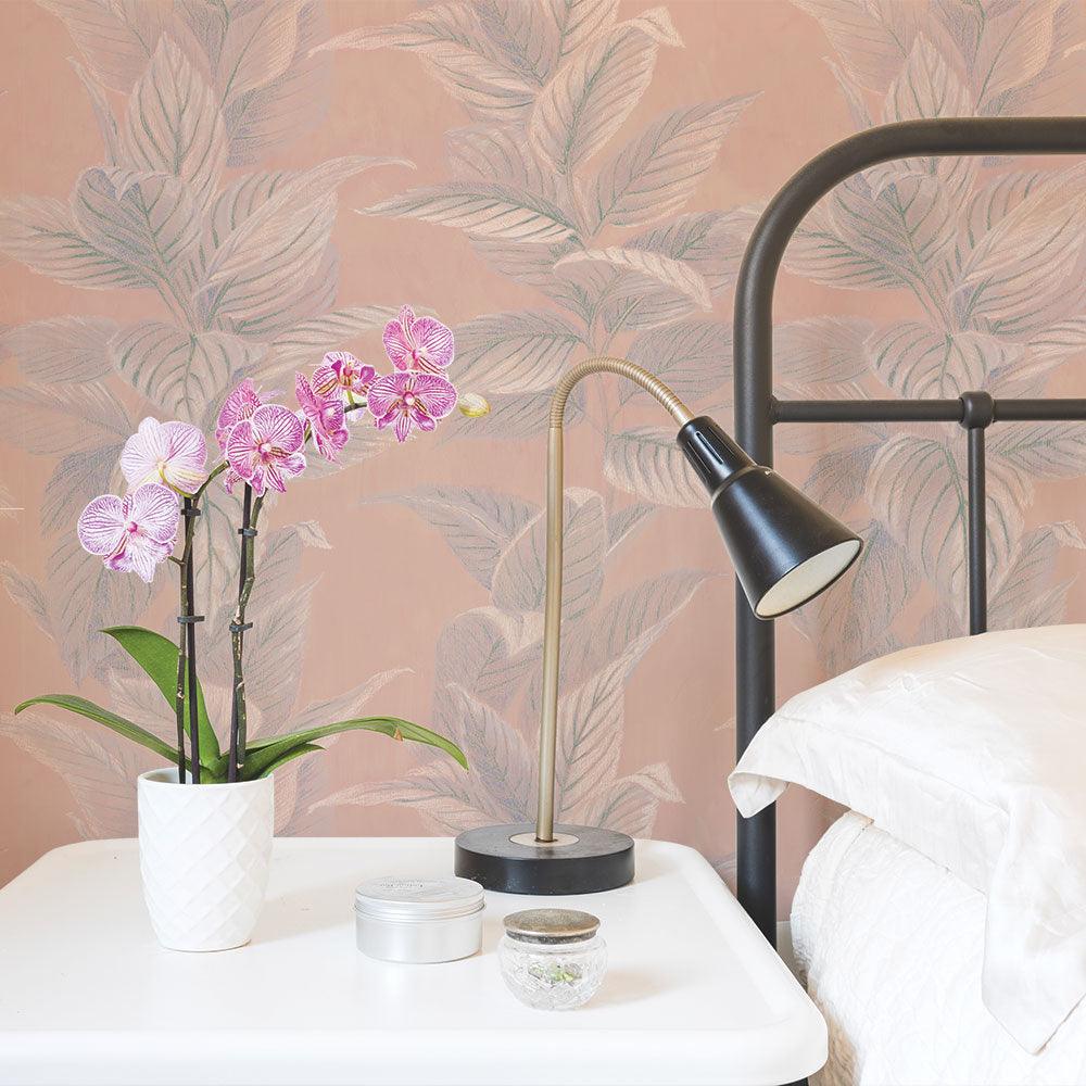 Tempaper Designs LIFESTYLE - Pastel Palm Beverly Pink Peel and Stick Wallpaper