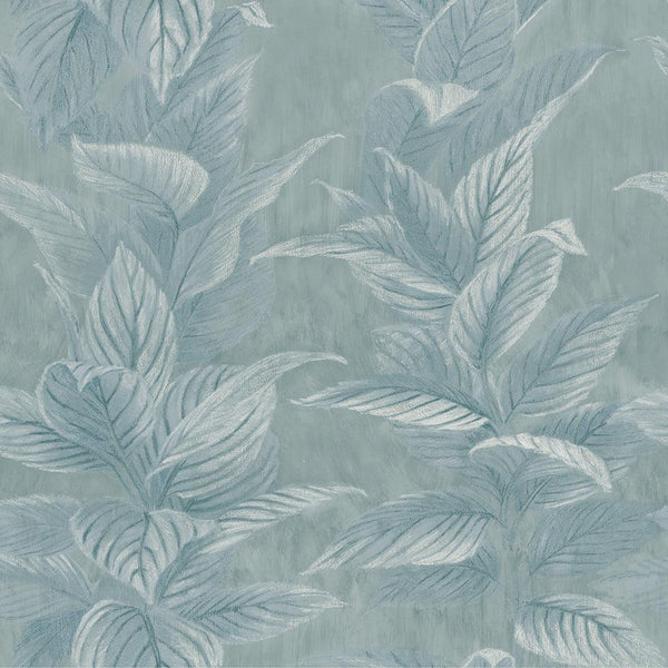 Tempaper Designs LIFESTYLE - Pastel Palm Malibu Blue Peel and Stick Wallpaper