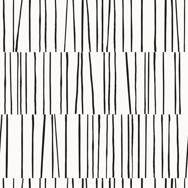 Tempaper Designs LIFESTYLE - Bobby Berk Shift White & Black Peel and Stick Wallpaper
