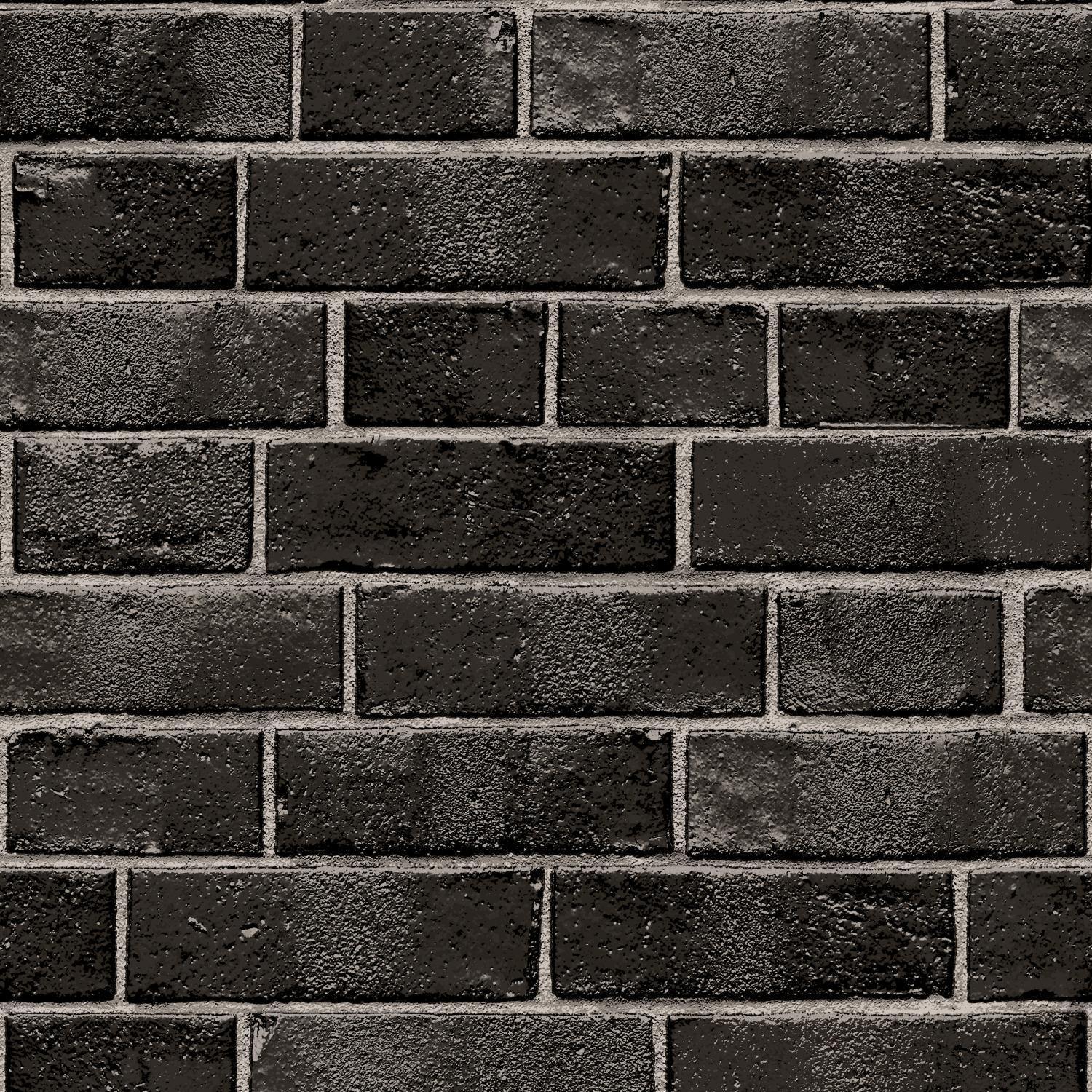 Tempaper Designs LIFESTYLE - Brick Ebony Peel and Stick Wallpaper
