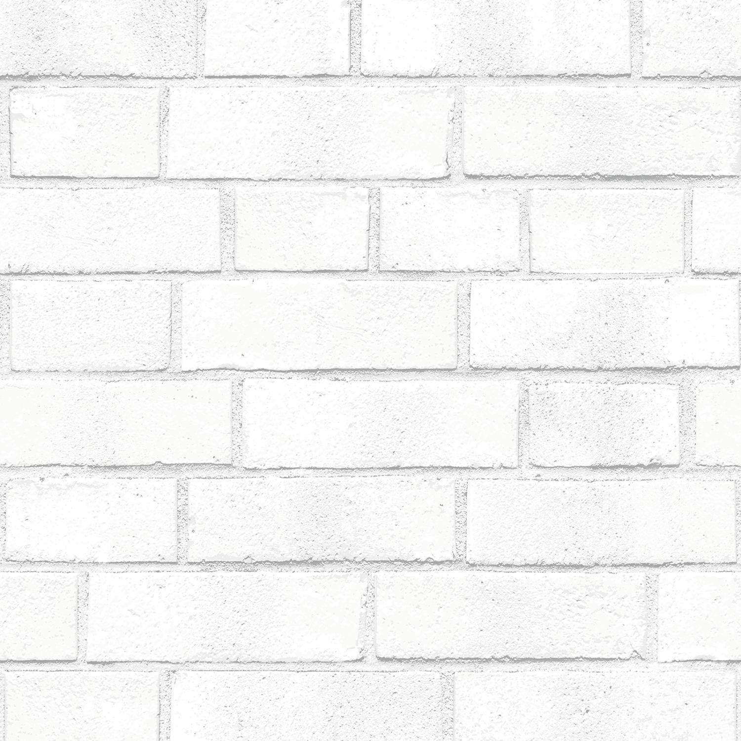 Tempaper Designs LIFESTYLE - Brick White Peel and Stick Wallpaper