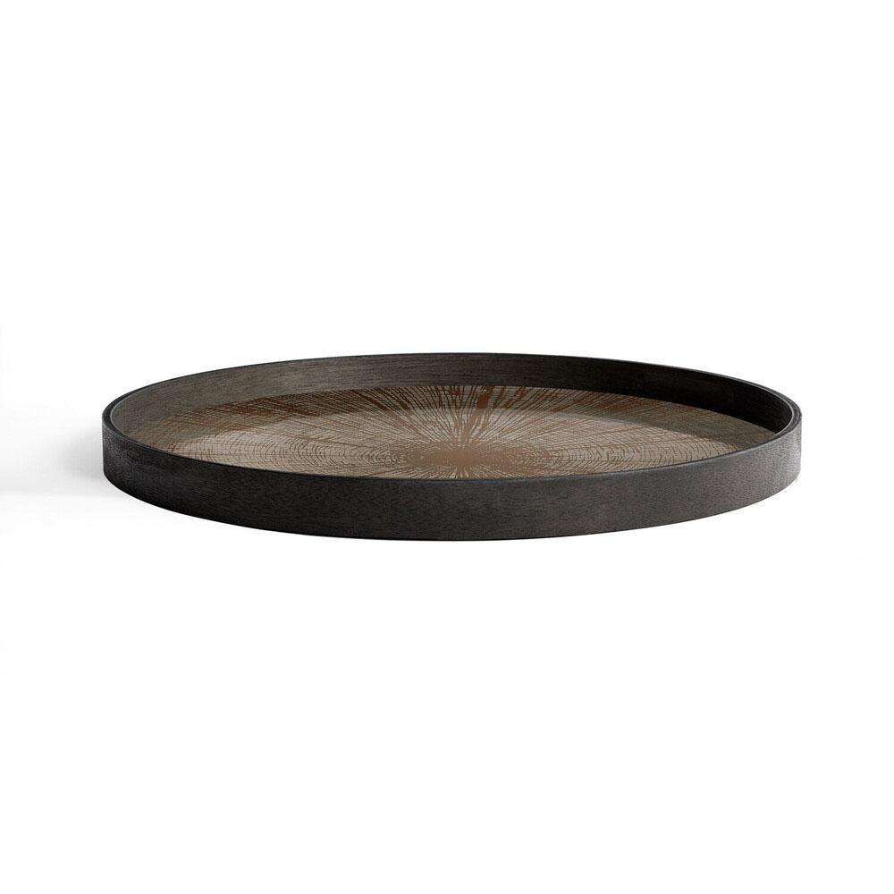 Bronze Slice Large Round Mirror Tray Maker & Moss