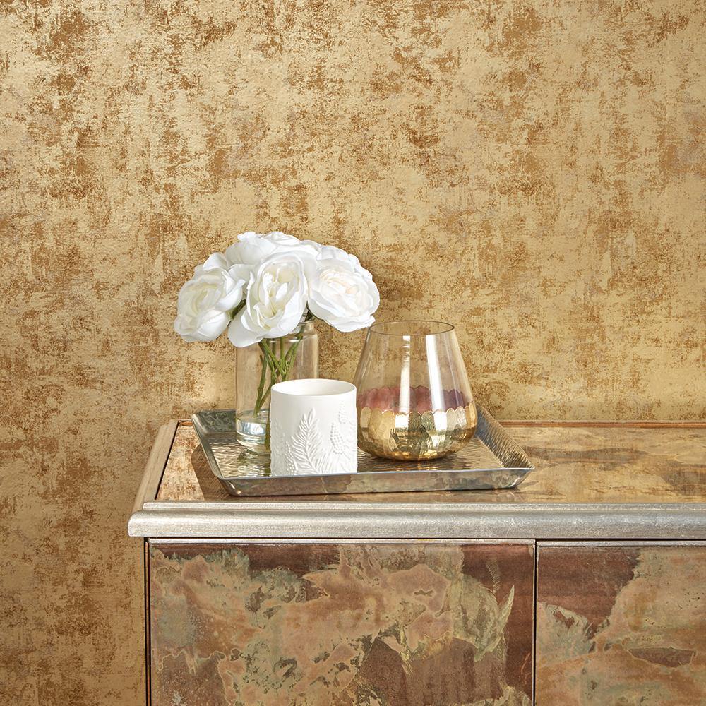 Tempaper Designs LIFESTYLE - Distressed Gold Leaf Peel and Stick Wallpaper