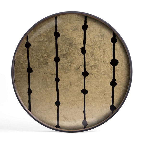 Notre Monde (Ethnicraft) DECORATIVE - Brown Dots Small Round Glass Tray
