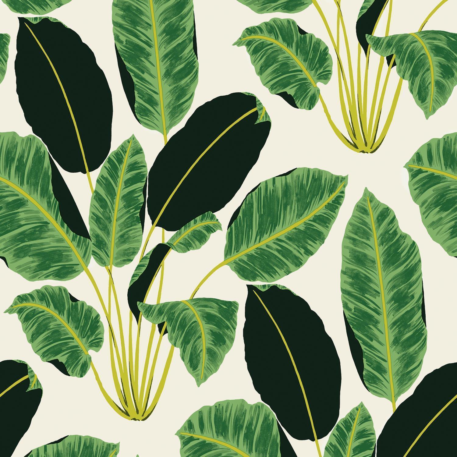 Tempaper Designs LIFESTYLE - Genevieve Gorder Hojas Cubanas Rich Emerald Peel and Stick Wallpaper