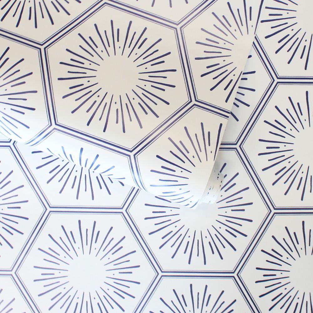 Tempaper Designs LIFESTYLE - Hello Sunshine Sapphire Bronze Peel and Stick Wallpaper