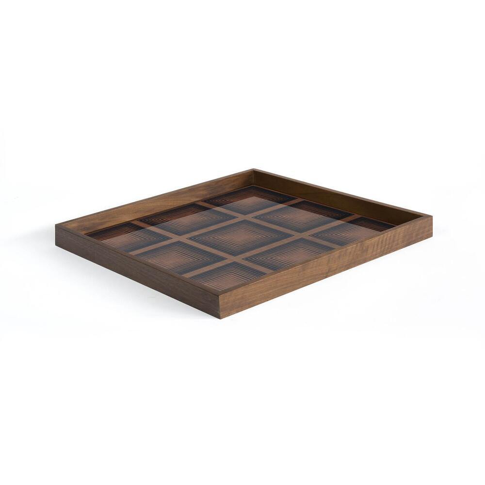 Notre Monde (Ethnicraft) DECORATIVE - Ink Squares Large Square Glass Tray