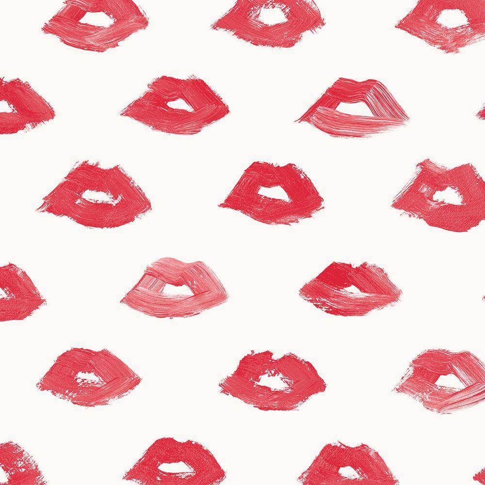 Tempaper Designs LIFESTYLE - Painted Lips Peel and Stick Wallpaper