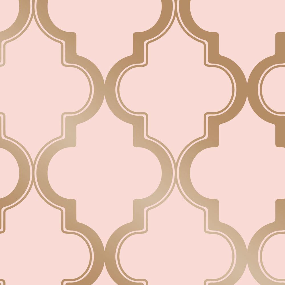 Tempaper Designs LIFESTYLE - Marrakesh Pink & Metallic Gold Peel and Stick Wallpaper