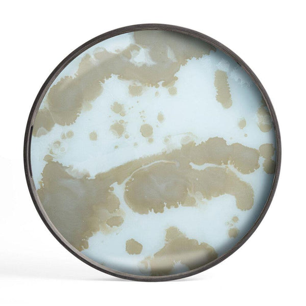 Notre Monde (Ethnicraft) DECORATIVE - Mist Gold Organic Small Round Glass Tray