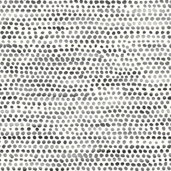 Tempaper Designs LIFESTYLE - Moire Dots Black & White Peel and Stick Wallpaper