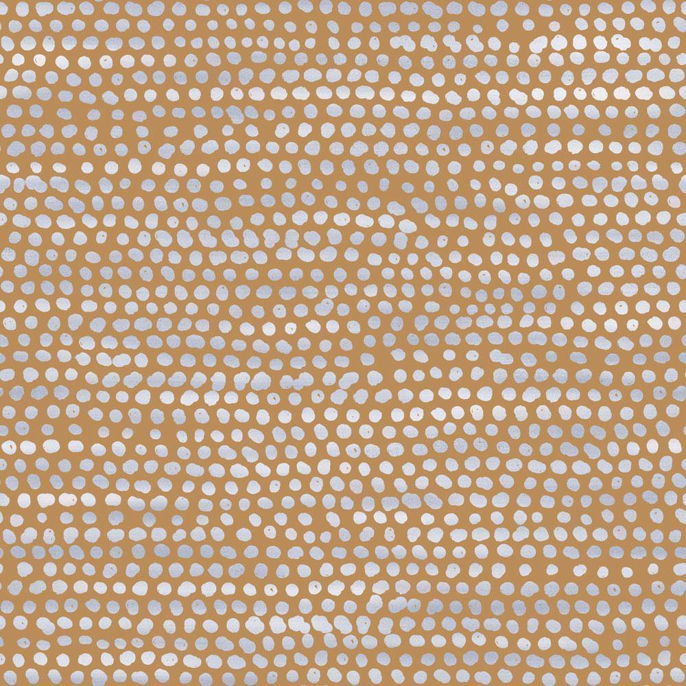 Tempaper Designs LIFESTYLE - Moire Dots Toasted Turmeric Peel and Stick Wallpaper