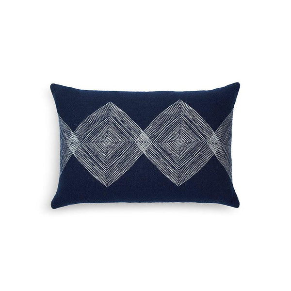 Ethnicraft TEXTILES - Navy Linear Diamonds Pillow - Set of 2