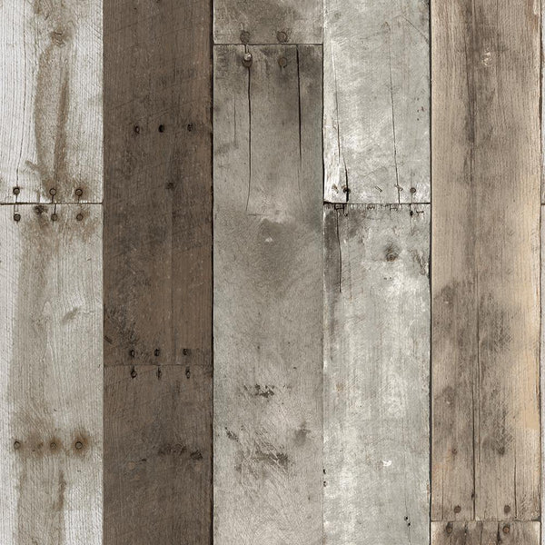 Tempaper Designs LIFESTYLE - Repurposed Wood Weathered Peel and Stick Wallpaper