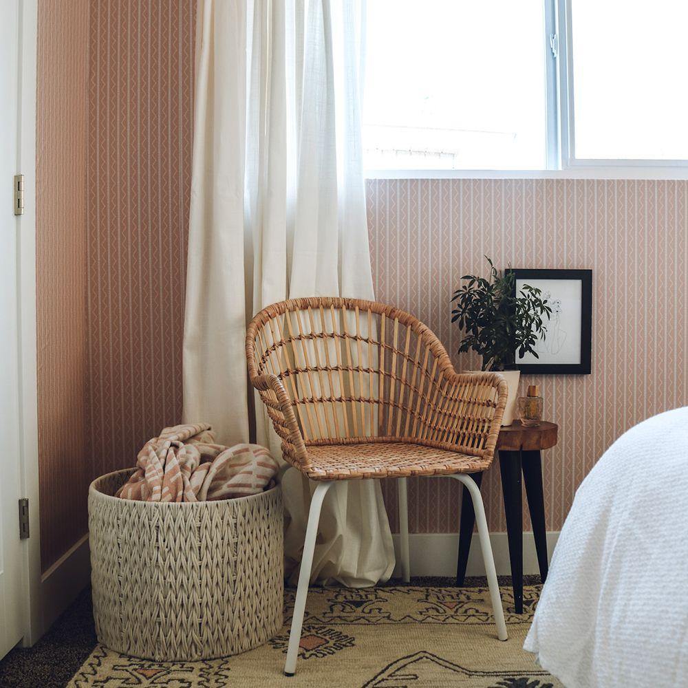 Tempaper Designs LIFESTYLE - Rick Rack Stripe Grateful Pink Peel and Stick Wallpaper