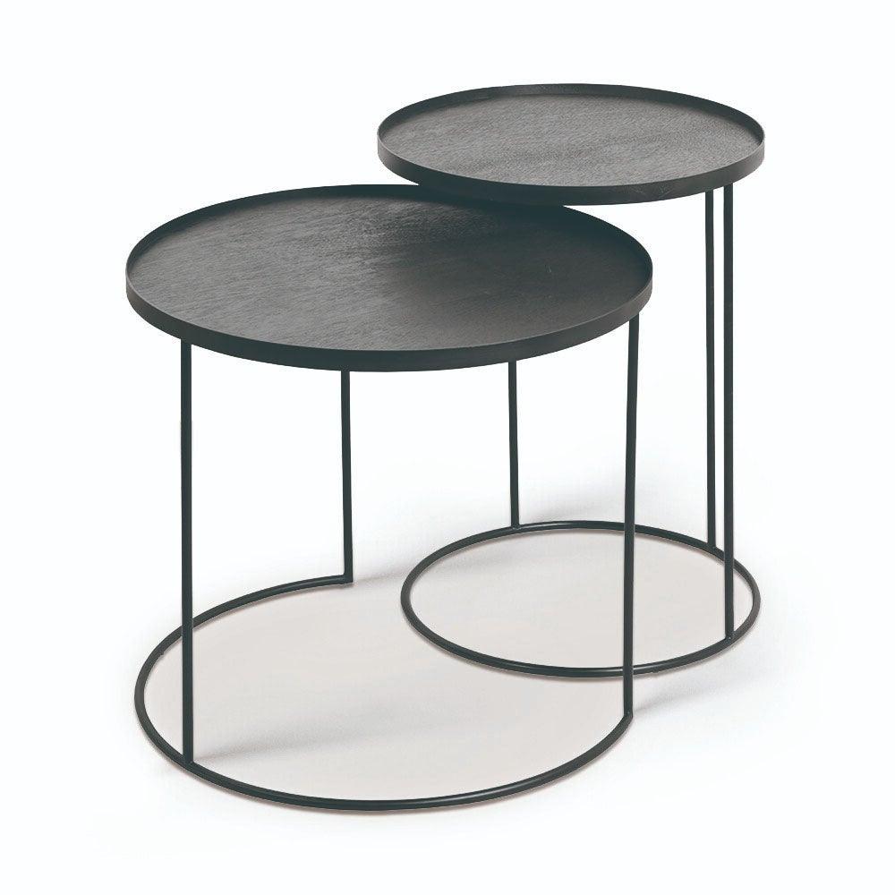 Notre Monde (Ethnicraft) FURNITURE - Round Tray Nesting Side Table Set - Small/Large