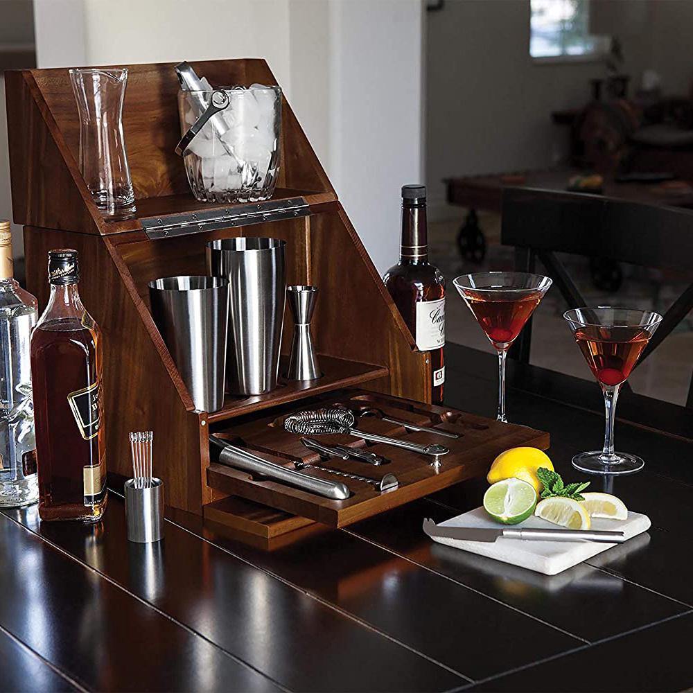 Picnic Time TABLETOP - Madison Acacia Tabletop Bar