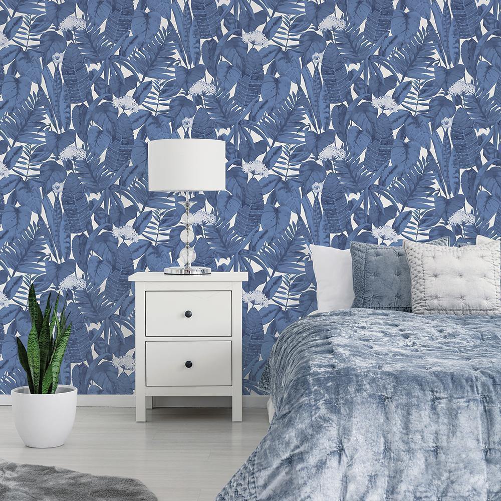 Tempaper Designs LIFESTYLE - Tropical Blue Raspberry Peel and Stick Wallpaper