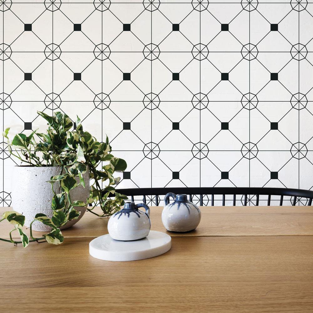 Tempaper Designs LIFESTYLE - Zodiac Black & White Peel and Stick Wallpaper